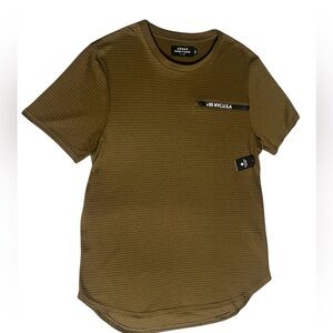Urban Heritage Men's Olive Ribbed Scallop Hem T-Shirt L NWT